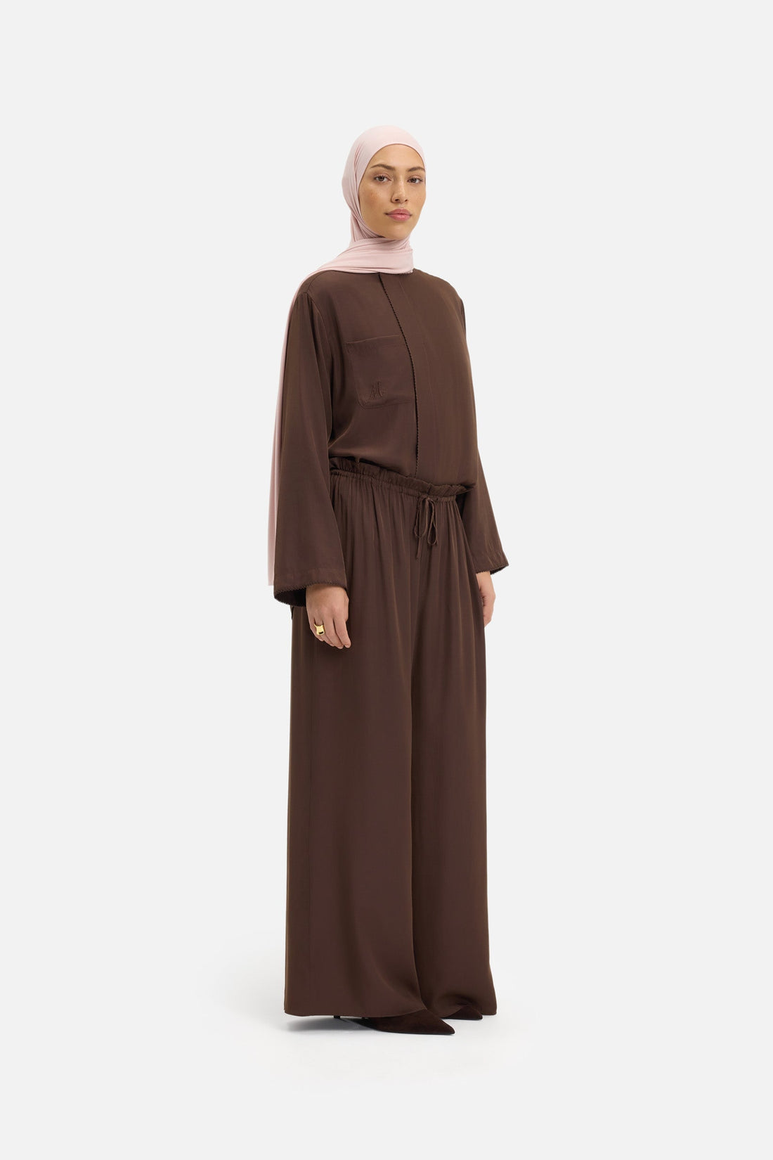 Wijde Loose Fit Broek | Burnt Mocha