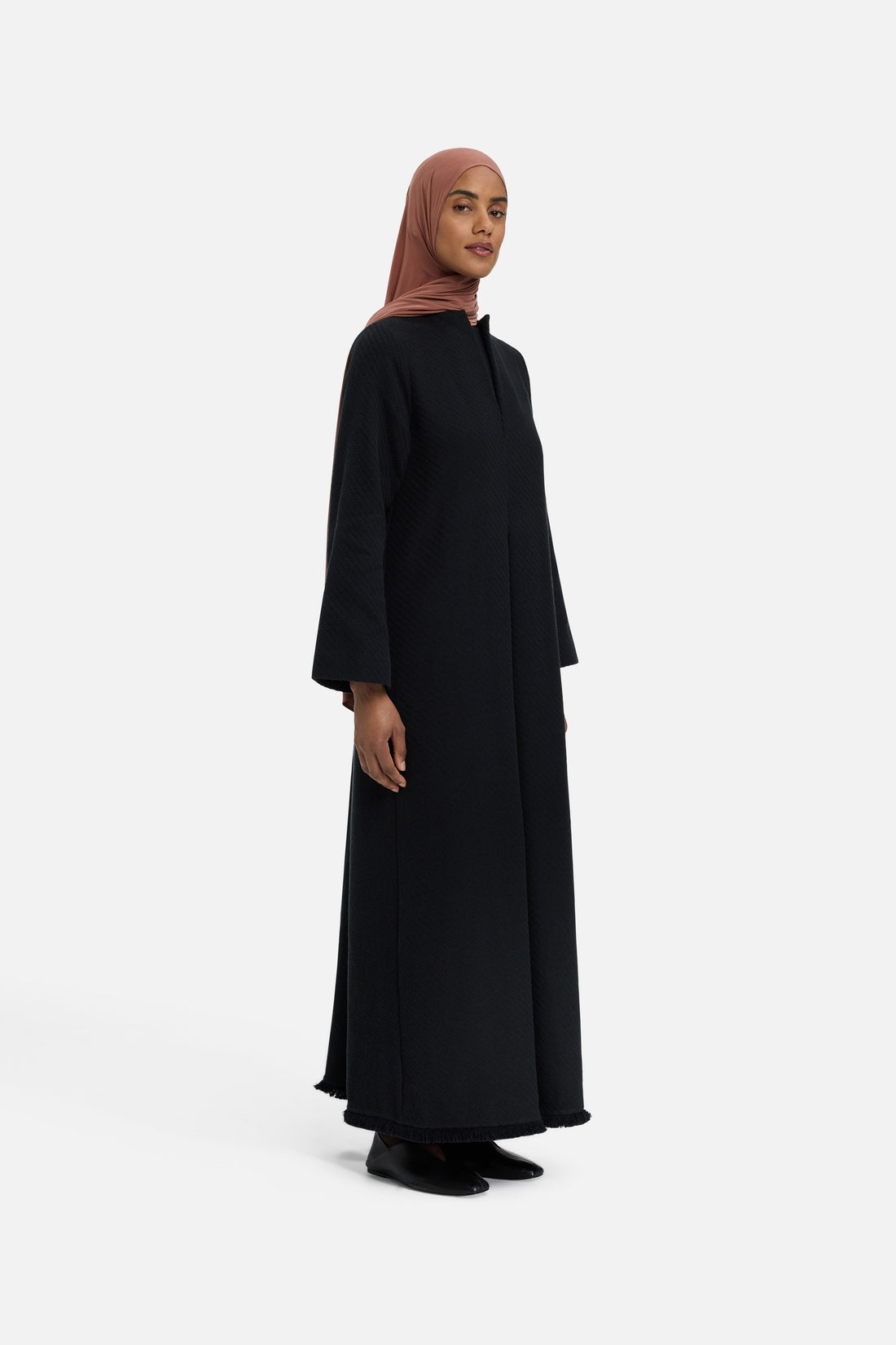 Jurk met franjes | Zwart
