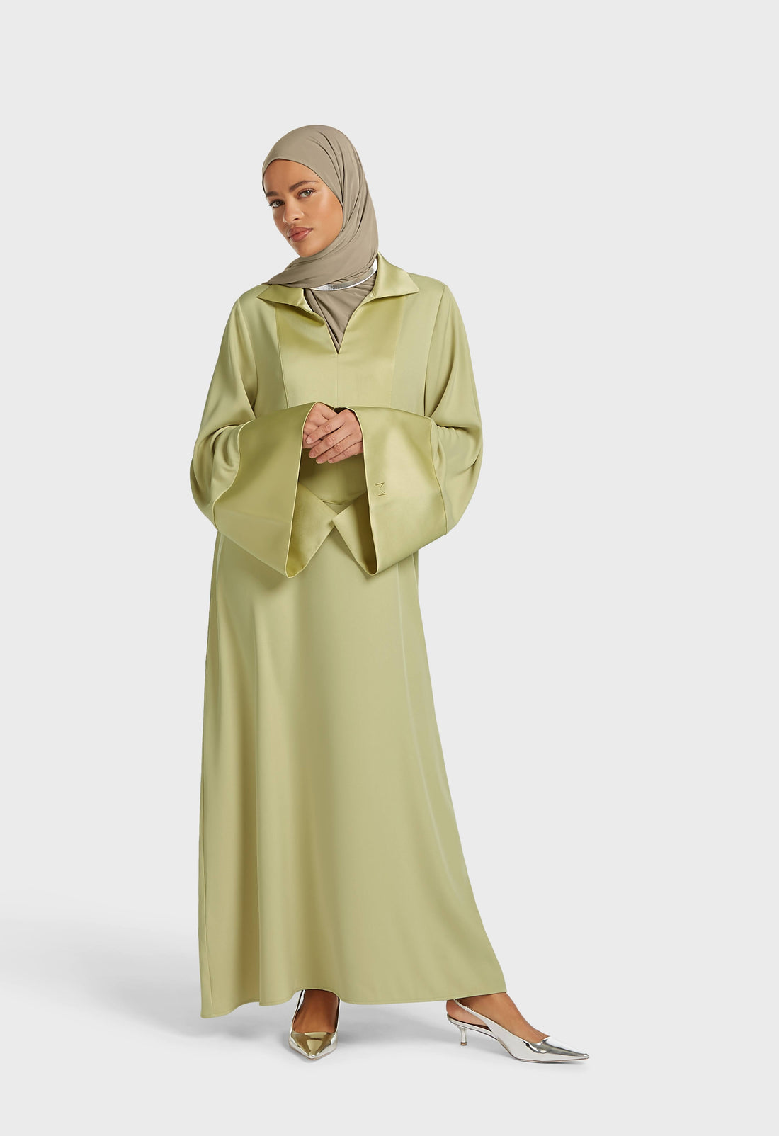 Korte Kaftan Jurk | Zacht Kaki