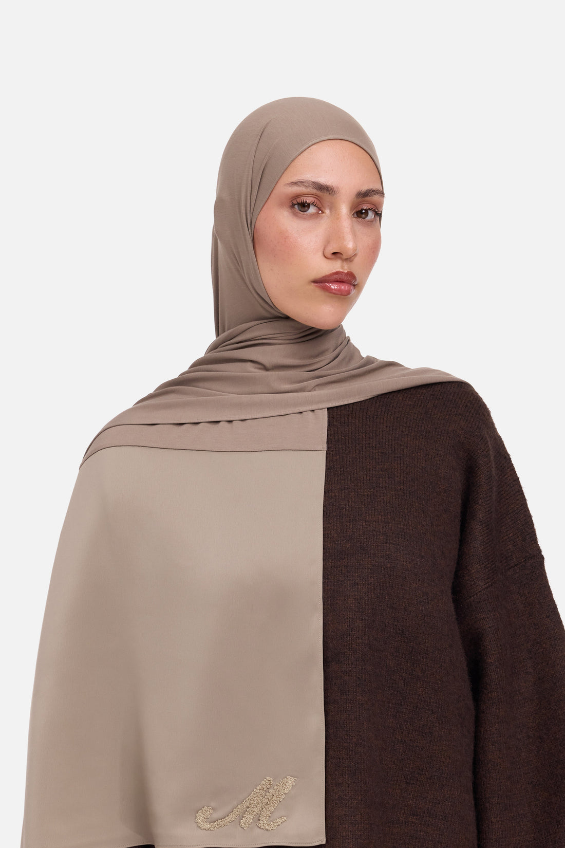 Logo Satin Edge Bamboe Sjaal | Khaki
