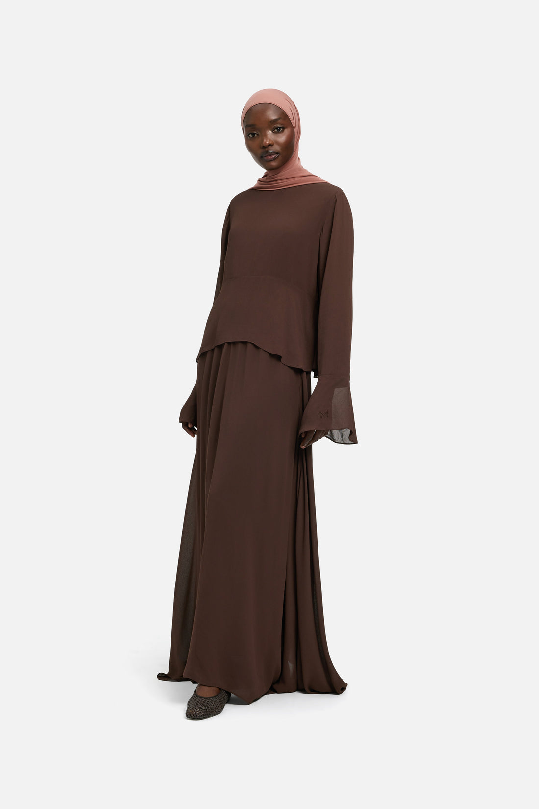 Romantische Froufrou Jurk | Burnt Mocha