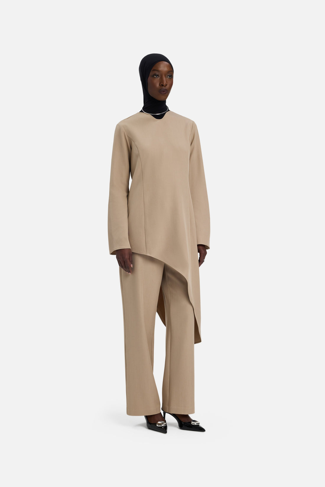 Doux Curved Tailored Bovenstuk | Mokka