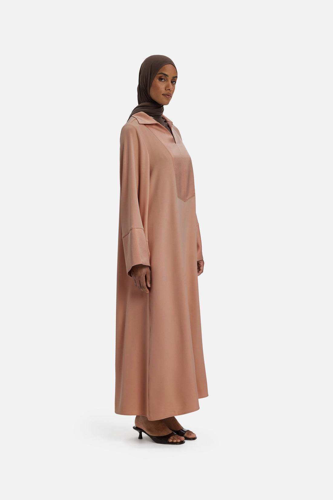 Korte Kaftan Jurk | Zacht Bordeaux